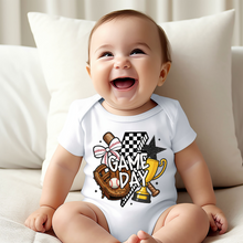 Load image into Gallery viewer, Baseball Retro Coquette Baby Onesie