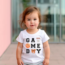 Load image into Gallery viewer, Basketball Game Day Coquette Baby Tee