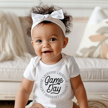 Load image into Gallery viewer, Lacrosse Game Day Baby Onesie