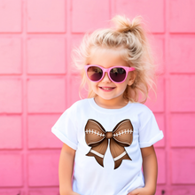 Load image into Gallery viewer, Football Bow Toddler Tee