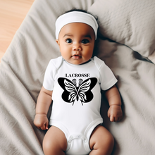 Load image into Gallery viewer, Lacrosse Butterfly Baby Onesie