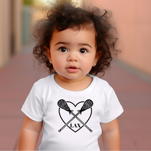 Load image into Gallery viewer, Lacrosse Heart Baby Tee
