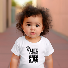 Load image into Gallery viewer, Life is More Fun Lacrosse Baby Tee
