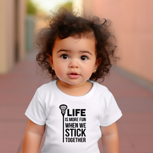 Load image into Gallery viewer, Life is More Fun Lacrosse Baby Tee