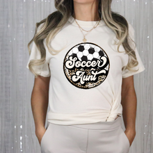 Load image into Gallery viewer, Leopard Soccer Aunt T-shirt