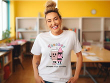 Load image into Gallery viewer, Crayons-Kids-Caffeine Teacher T-shirt
