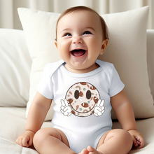 Load image into Gallery viewer, Football Smiley Face Baby Onesie