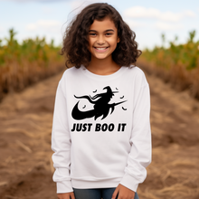 Load image into Gallery viewer, Just Boo It Halloween Youth Sweatshirt