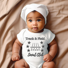 Load image into Gallery viewer, Track & Field Social Club Baby Onesie