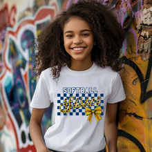 Load image into Gallery viewer, Softball Sister Coquette Teen T-shirt