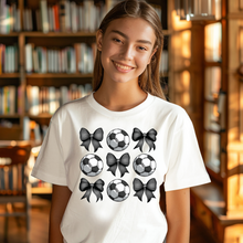 Load image into Gallery viewer, Soccer Coquette Teen T-shirt