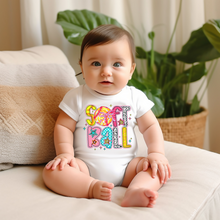 Load image into Gallery viewer, Colorful Softball Baby Onesie