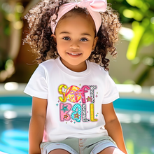 Load image into Gallery viewer, Colorful Softball Toddler Tee
