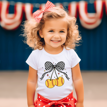Load image into Gallery viewer, Softball Cherries Toddler Tee