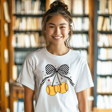 Load image into Gallery viewer, Softball Cherries Teen T-shirt