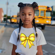 Load image into Gallery viewer, Softball Bow Youth T-Shirt