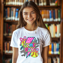 Load image into Gallery viewer, Colorful Game Day Softball Teen T-shirt