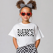 Load image into Gallery viewer, Black Checkered Dance Youth T-shirt