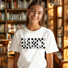 Load image into Gallery viewer, Black Checkered Dance Teen T-shirt