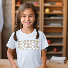 Load image into Gallery viewer, Tan Checkered Dance Youth T-shirt