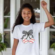 Load image into Gallery viewer, Baseball Cherries Teen T-shirt