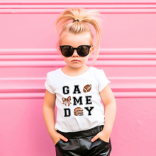 Load image into Gallery viewer, Game Day Football Coquette Toddler Tee