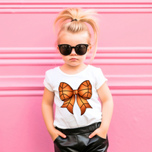 Load image into Gallery viewer, Basketball Bow Toddler Tee