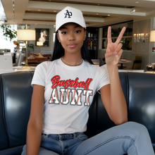 Load image into Gallery viewer, Baseball Aunt Stitching T-shirt