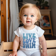 Load image into Gallery viewer, Live Love Swim Wave Baby Tee