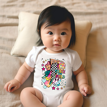Load image into Gallery viewer, Retro Track & Field Baby Onesie