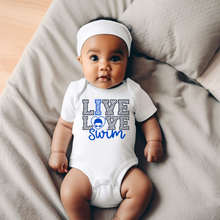 Load image into Gallery viewer, Live Love Swim Baby Onesie