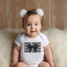 Load image into Gallery viewer, Cross Country Stacked Coquette Baby Onesie