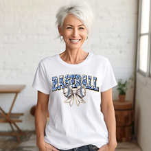 Load image into Gallery viewer, Blue Floral Baseball Coquette T-shirt