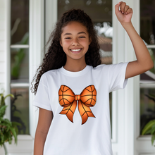 Load image into Gallery viewer, Basketball Bow Teen T-shirt