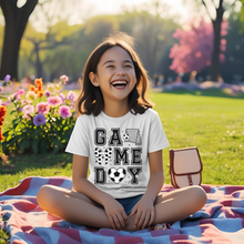 Load image into Gallery viewer, Game Day Soccer Coquette Youth T-shirt
