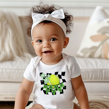 Load image into Gallery viewer, Retro Game Day Tennis Baby Onesie