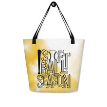 Load image into Gallery viewer, Softball Season Large Tote Bag