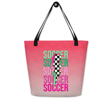 Load image into Gallery viewer, Soccer All-Over Print Large Tote Bag