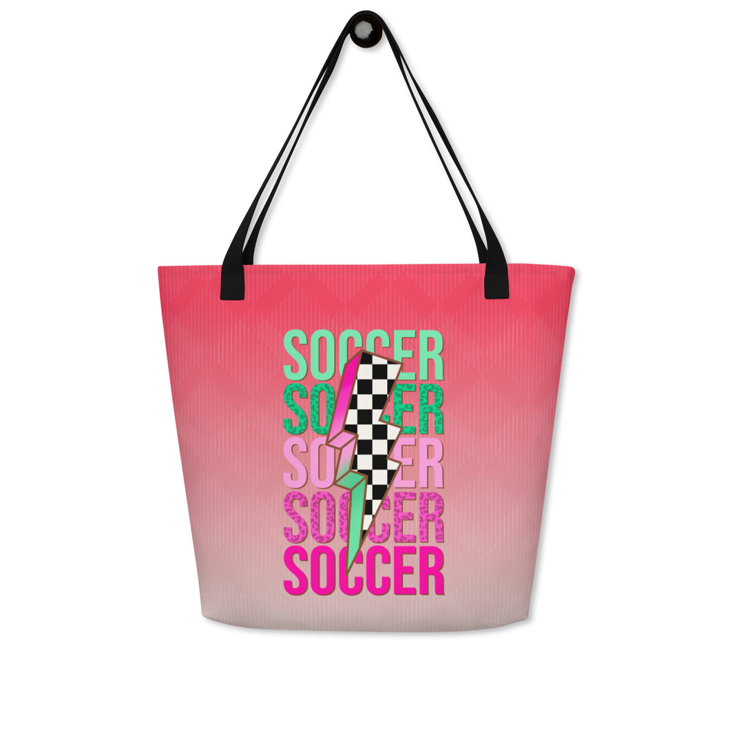Soccer All-Over Print Large Tote Bag