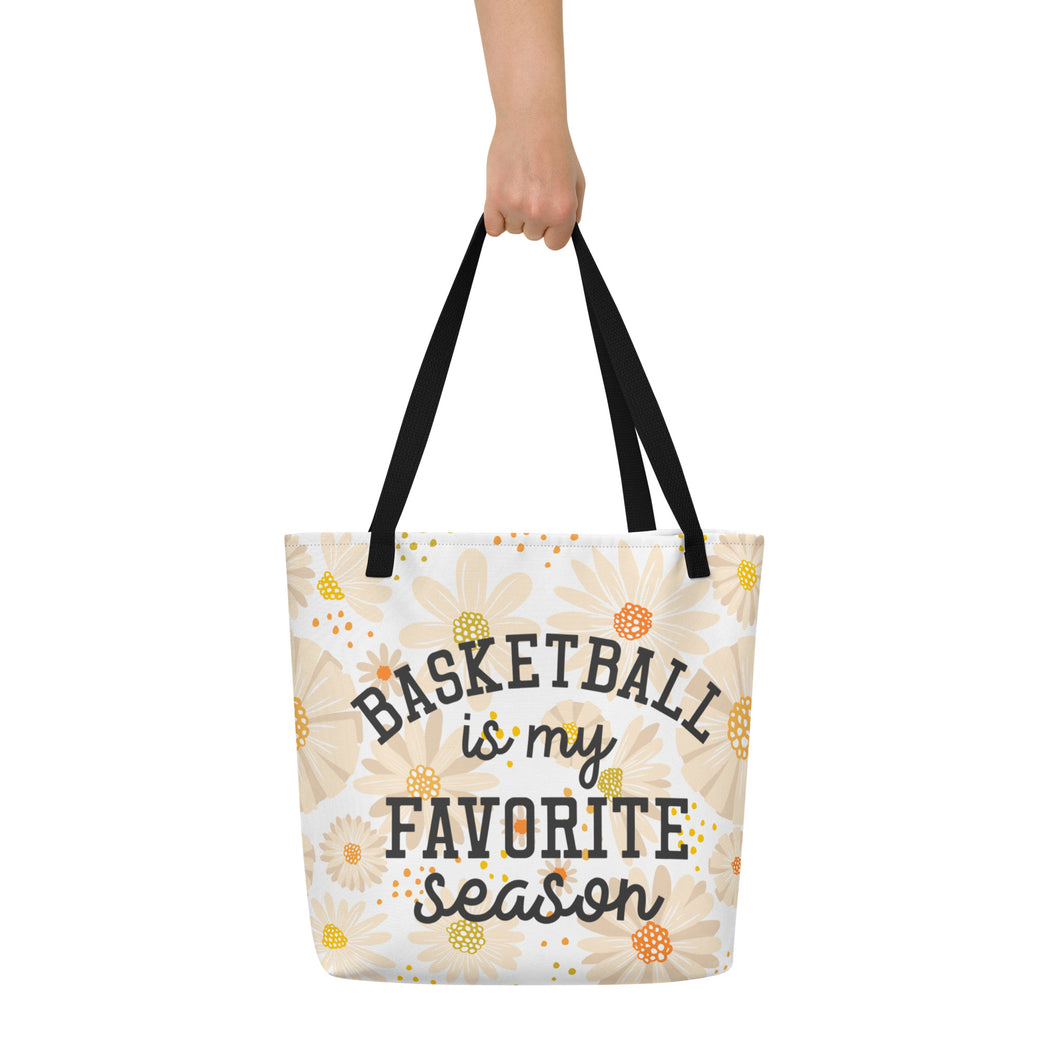 Basketball Favorite Season All-Over Print Large Tote Bag