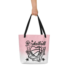 Load image into Gallery viewer, Basketball All-Over Print Large Tote Bag
