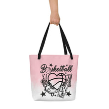 Load image into Gallery viewer, Basketball All-Over Print Large Tote Bag