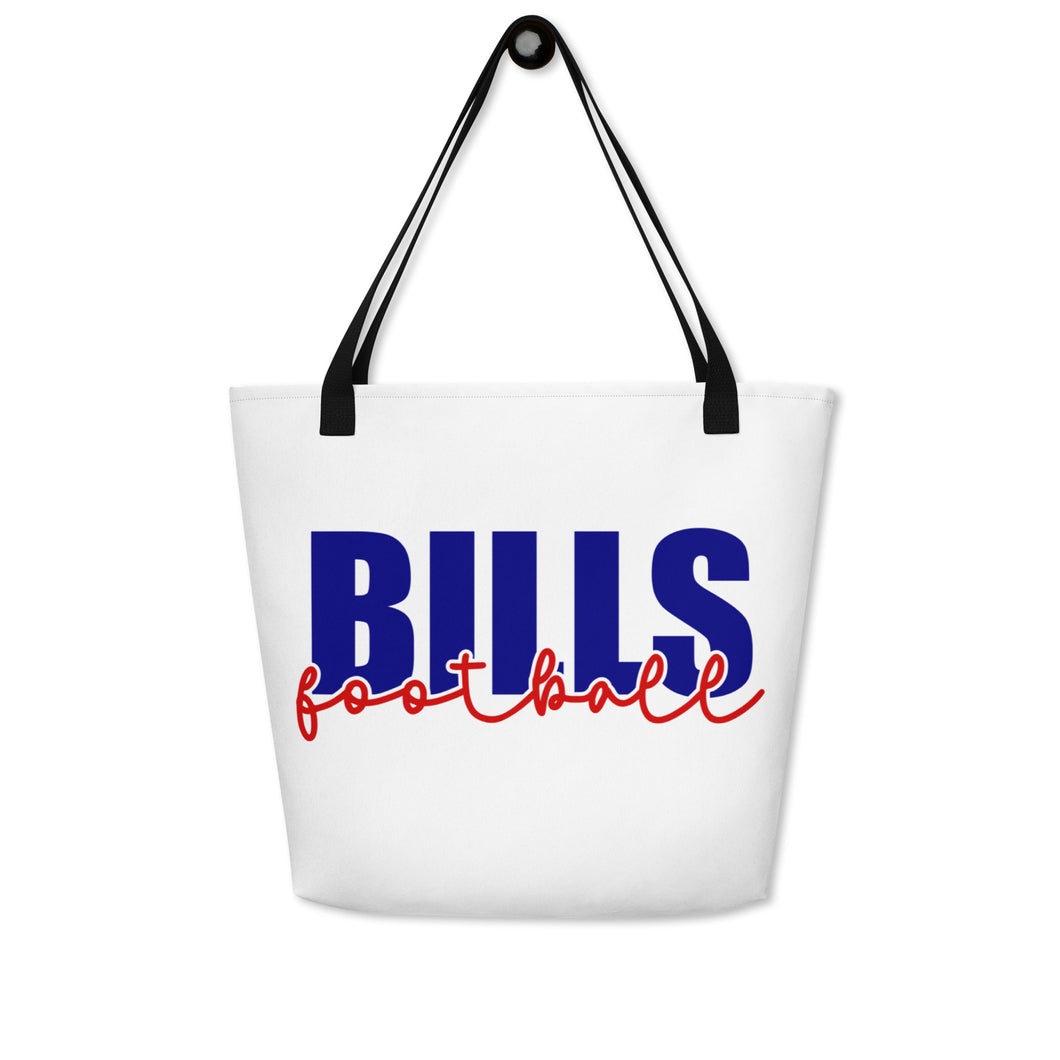 Bills Knockout All-Over Print Large Tote Bag(NFL)