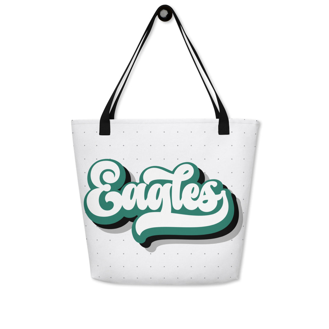Eagles Retro All-Over Print Large Tote Bag(NFL)