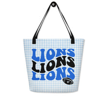 Load image into Gallery viewer, Lions Wave All-Over Print Large Tote Bag(NFL)
