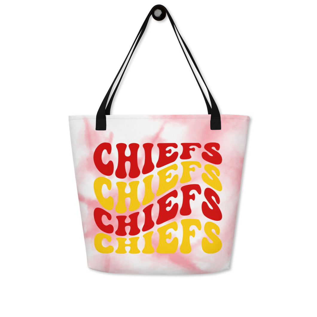Chiefs Wave All-Over Print Large Tote Bag(NFL)