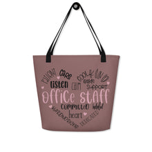 Load image into Gallery viewer, Office Staff All-Over Print Large Tote Bag