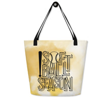 Load image into Gallery viewer, Softball Season Large Tote Bag