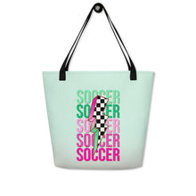 Load image into Gallery viewer, Soccer All-Over Print Large Tote Bag