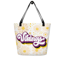 Load image into Gallery viewer, Vikings Retro All-Over Print Large Tote Bag(NFL)